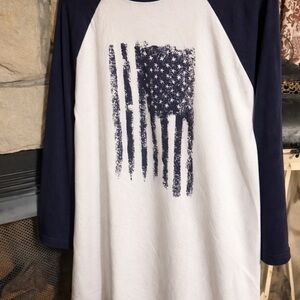 Navy and White Kids Raglan Shirt